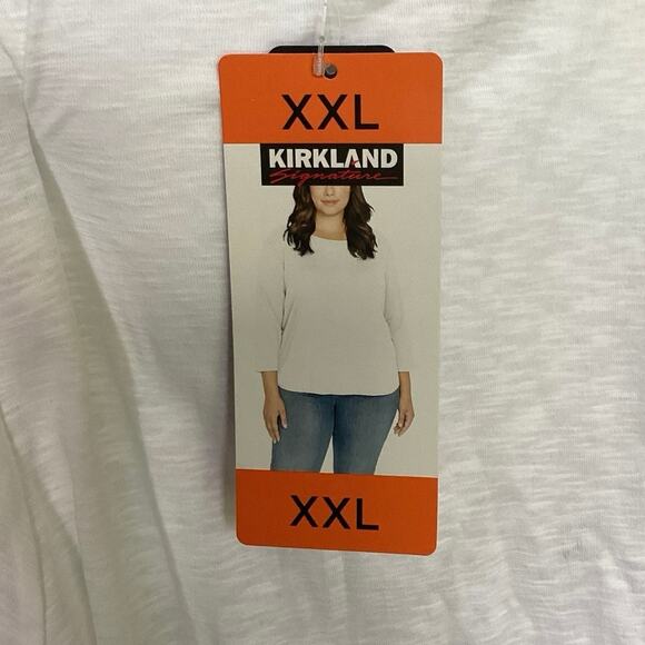 Kirkland Signature Women's Ladies Cotton Slub Tee T-Shirt 3/4 Sleeve XXL - Picture 2 of 4